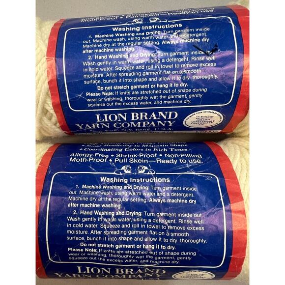 Vintage Lion Brand Sayelle Yarn Lot 2 4-Ply Worsted Dupont Orlon Acrylic - Picture 2 of 5